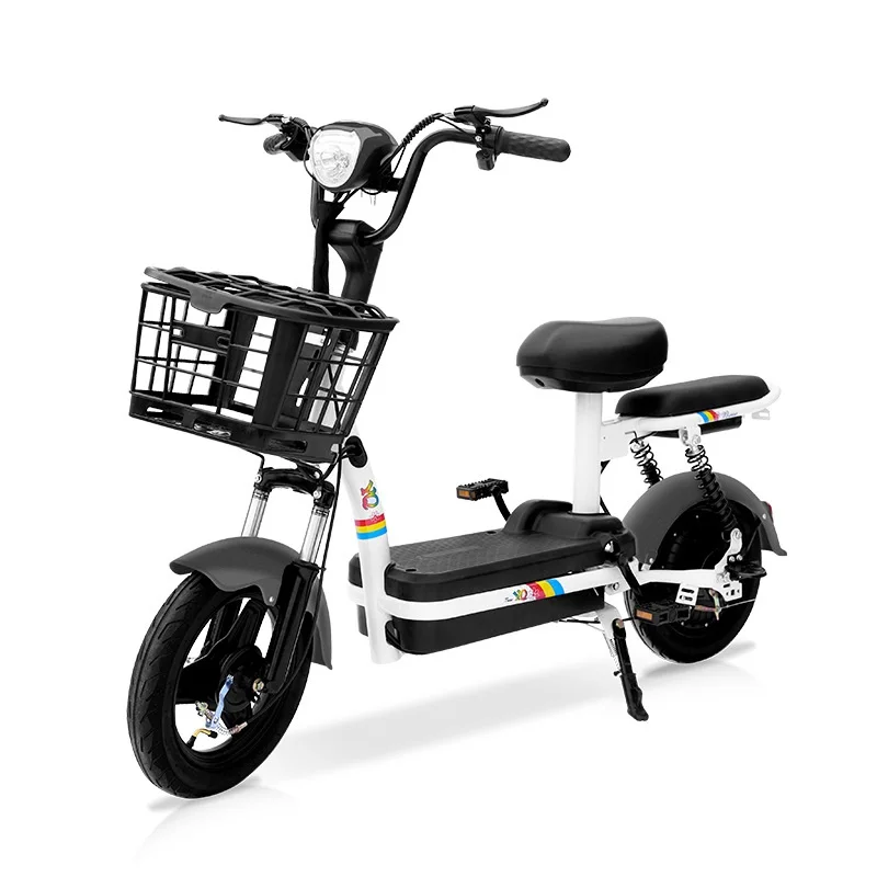 Wholesale 2-Wheel 350w Electric Bicycle Hot 30-50Km White/Red/Green Models with Tube Battery Rear Hub Motor Smart Sensor Type