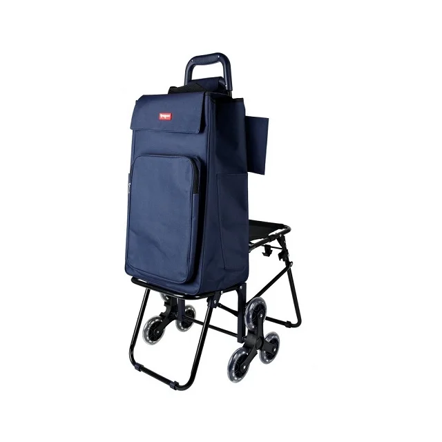 Wholesale Cheap Portable Folding Super Duty 2 in 1 Shopping Cart Waterproof Large Capacity Transport Trolley Cart Bag with Wheel