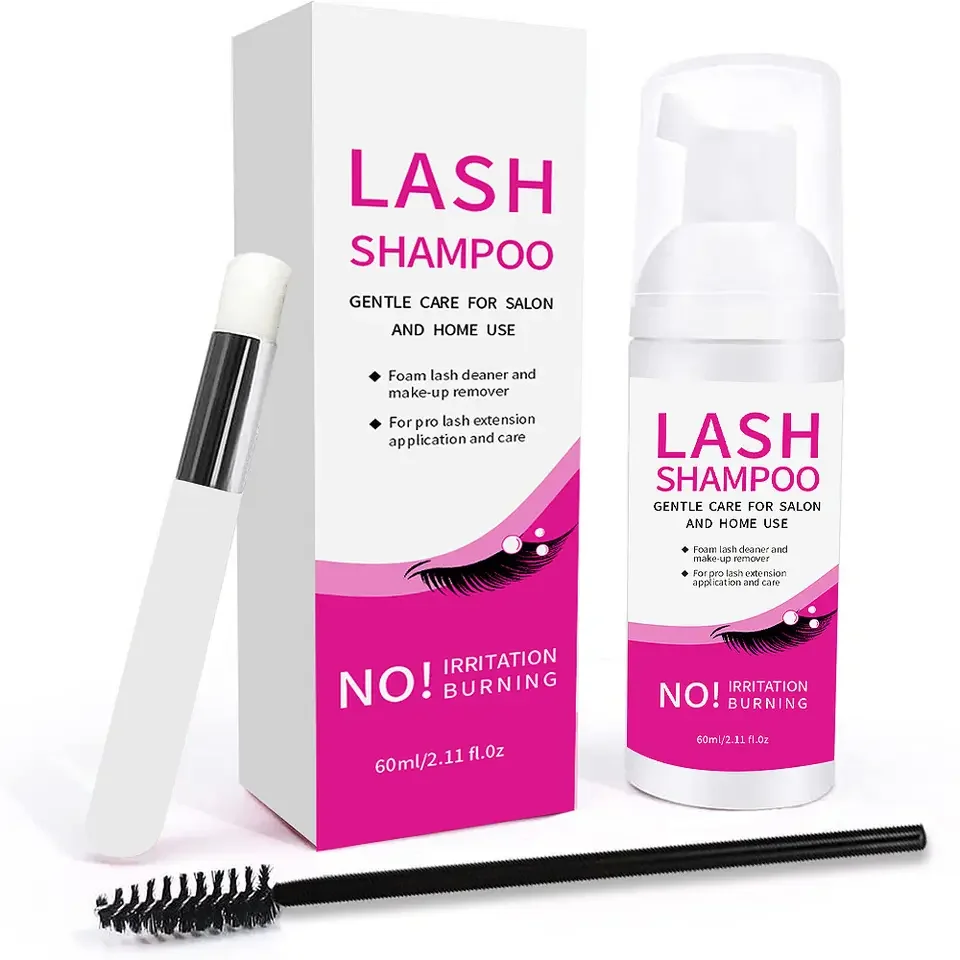Private Label Gentle Foam Lash Cleanser & Make-up Remover For Pro Lash Extension Application and Care