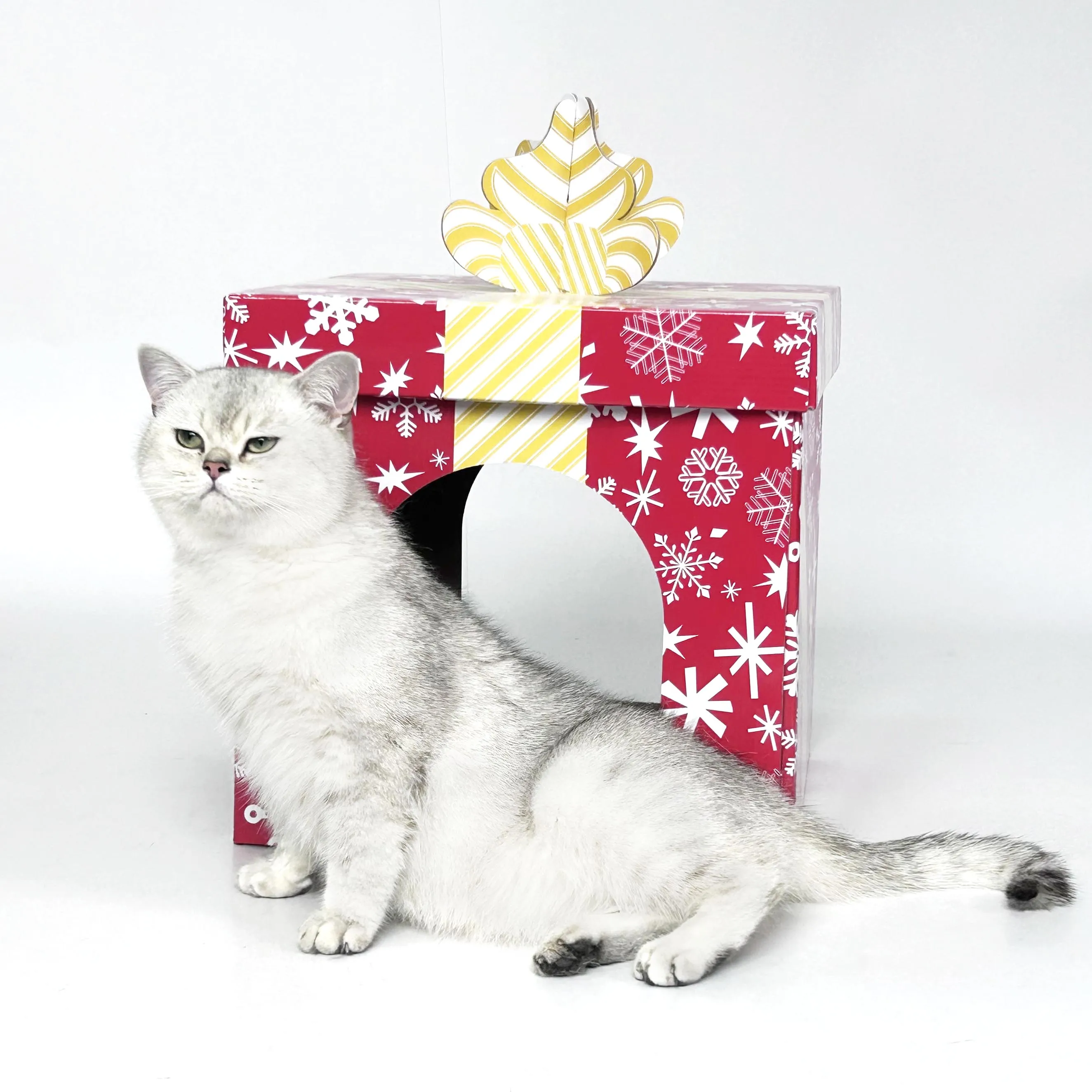 Competitive Price Cat Gift Box Christmas Houses Cat Scratinging Cardboard House