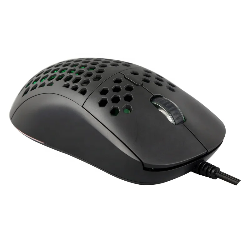 Эргономичная оптическая компьютерная мышь с подсветкой RGB 6 Регулируемых точек на дюйм до 7200 USB сотовым корпусом для Windows и ПК