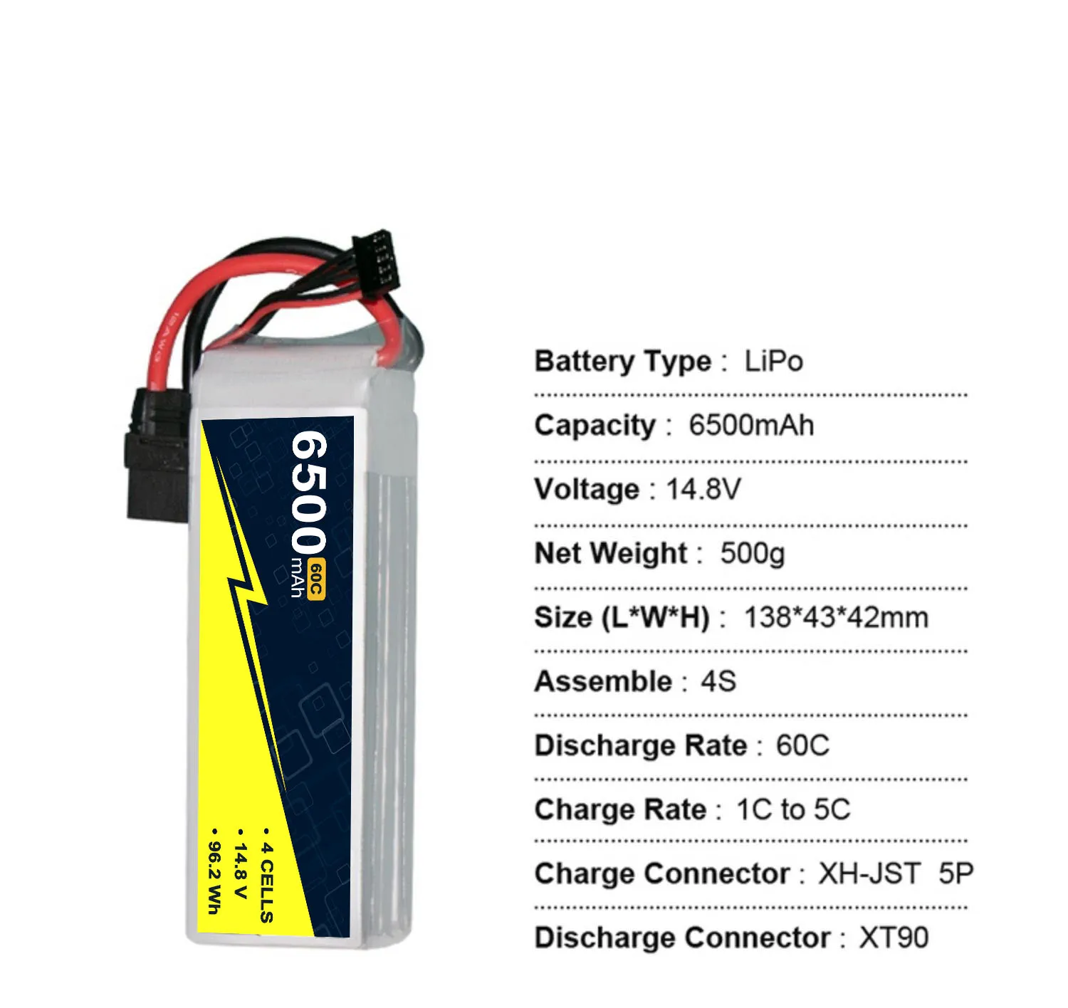 Lipo Lithium Ion Pomer Hard Case 14.8V 4s 6500mah 60C /120c Car Toys Rc Toys Balance Charger Rc Battery Power Tools