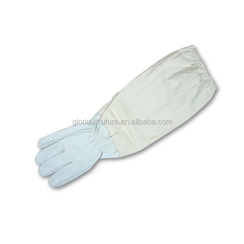 2022 Wholesale Breathable canvas sheepskin beekeeping gloves