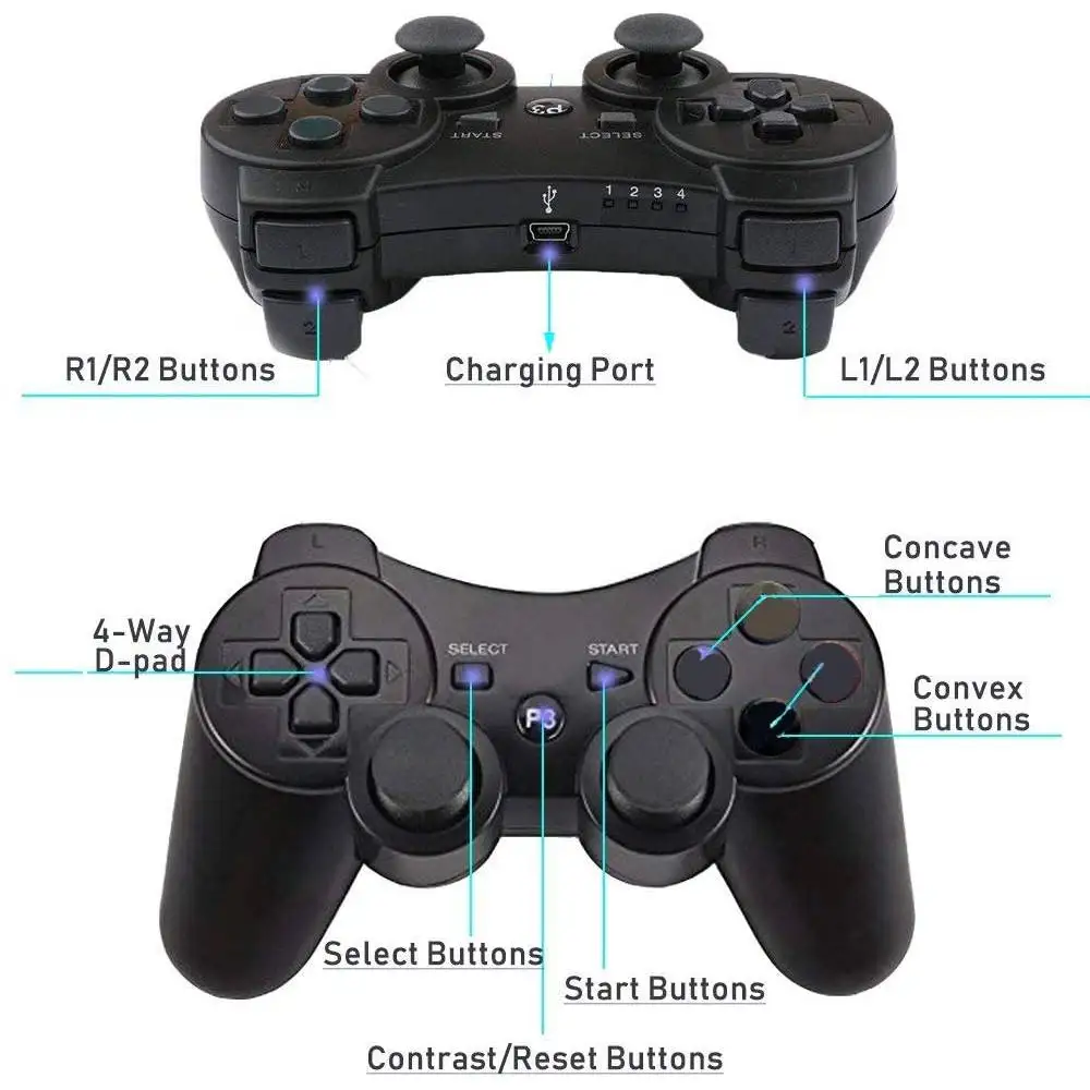  Лидер продаж bluetooth геймпад usb-джойстик PS3 игровой
