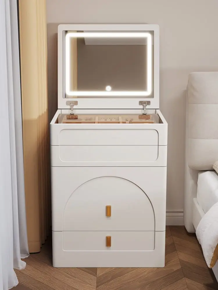 Custom White Dressing Table Designs With Mirror And Drawers And Stool Vanity Makeup Table Set Modern MDF Wooden Dressing Table