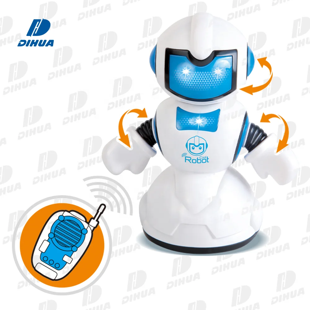 2 Channels Remote Control Robot Toy Cheap Walkinng Forward and 360 Degree Rotating Robot with Light and Music