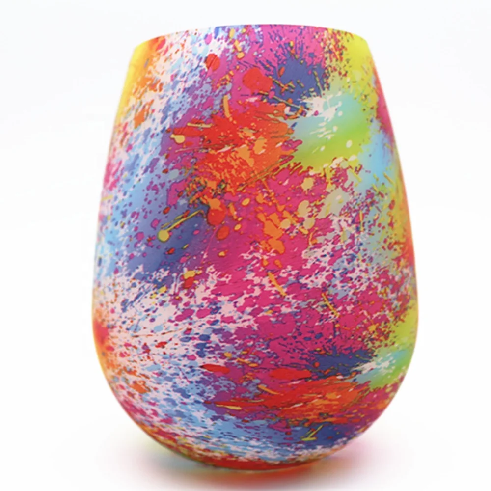 Amazon Top Seller Non-Toxic Reusable Red Wine Glass Camouflage Food Grade Healthy Silicone Folding Water Cup Tumbler