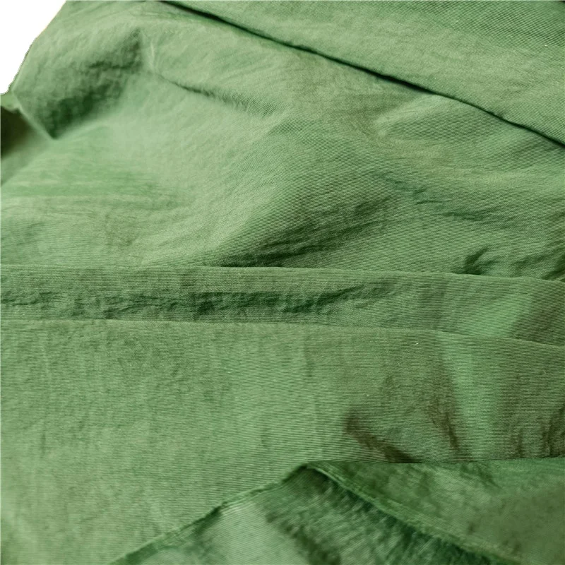 Wrinkled 100% Nylon Taslon Taffeta Crepe Crinkled Taslan Fabrics