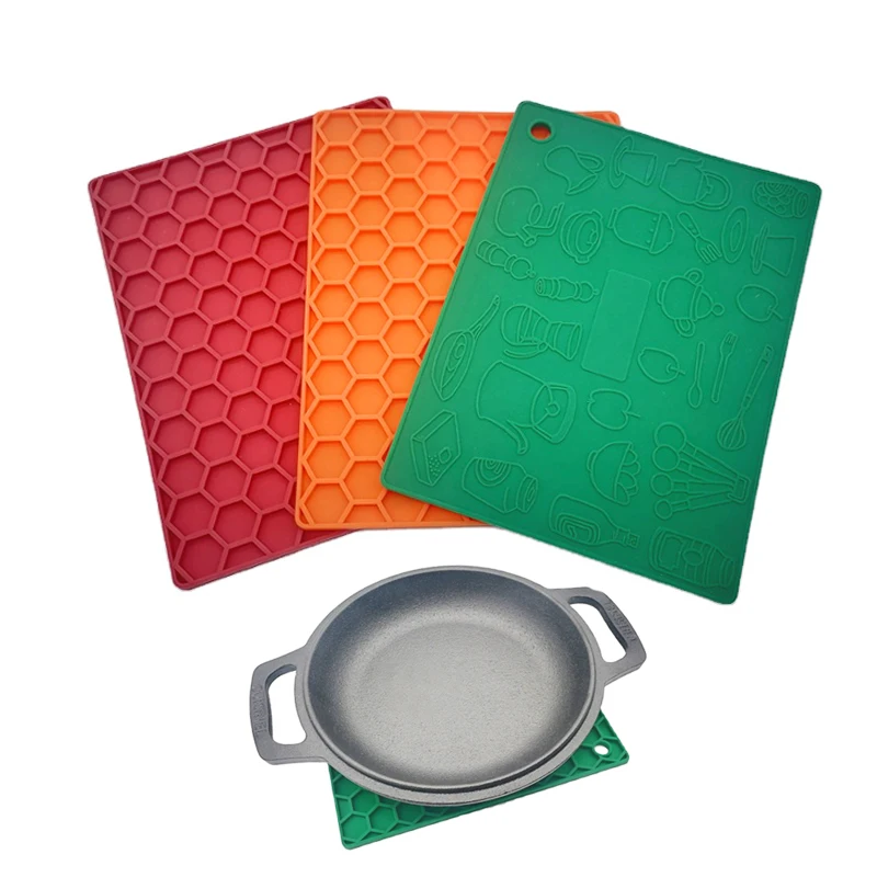 Food Grade Square Kitchen Heat Resistant Silicone Place Table Mat Hot Insulation Pads Heat Resistant Trivet