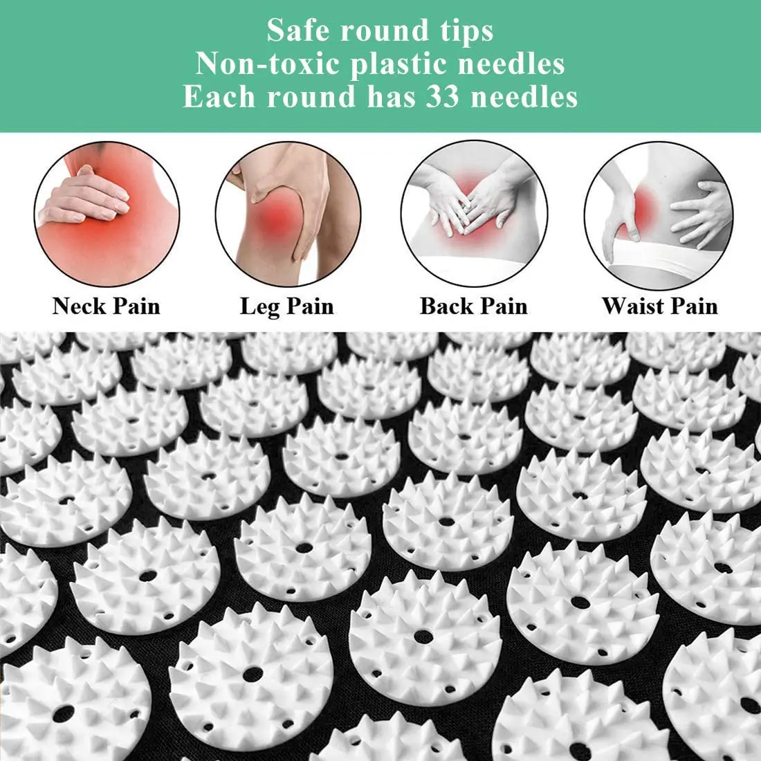 Bilink custom printed Anti Tear Bed Of Nail Acupuncture And Pillow Therapy Acupressure Mat