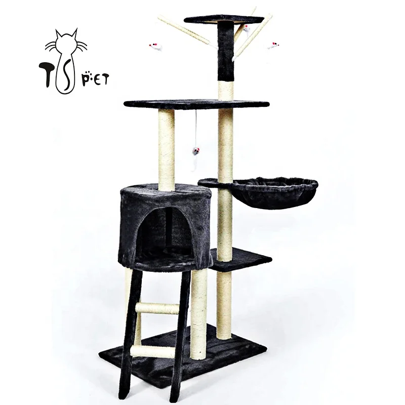 Cat Product Scratching Post Pole Durable Sisal Rope Cat Scratcher Tree Plush