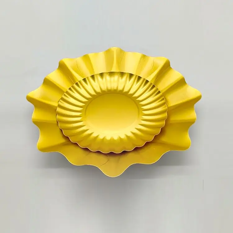 Multiple Sizes Available Golden Dessert Paper Plates Factory direct sales automated production