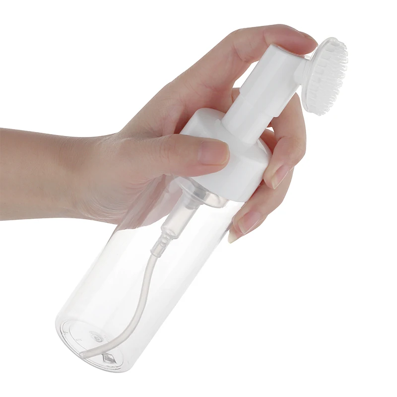 100ml 150ml 200ml 250ml plastic pet empty foam soap wash pump bottle with silicone brush