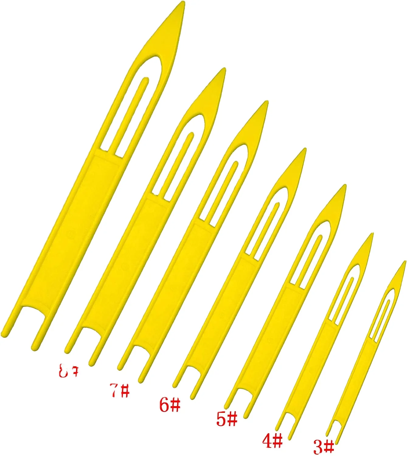 Hard plastic fishing line needle hook fishing equipment yellow repair fishing net needle hook