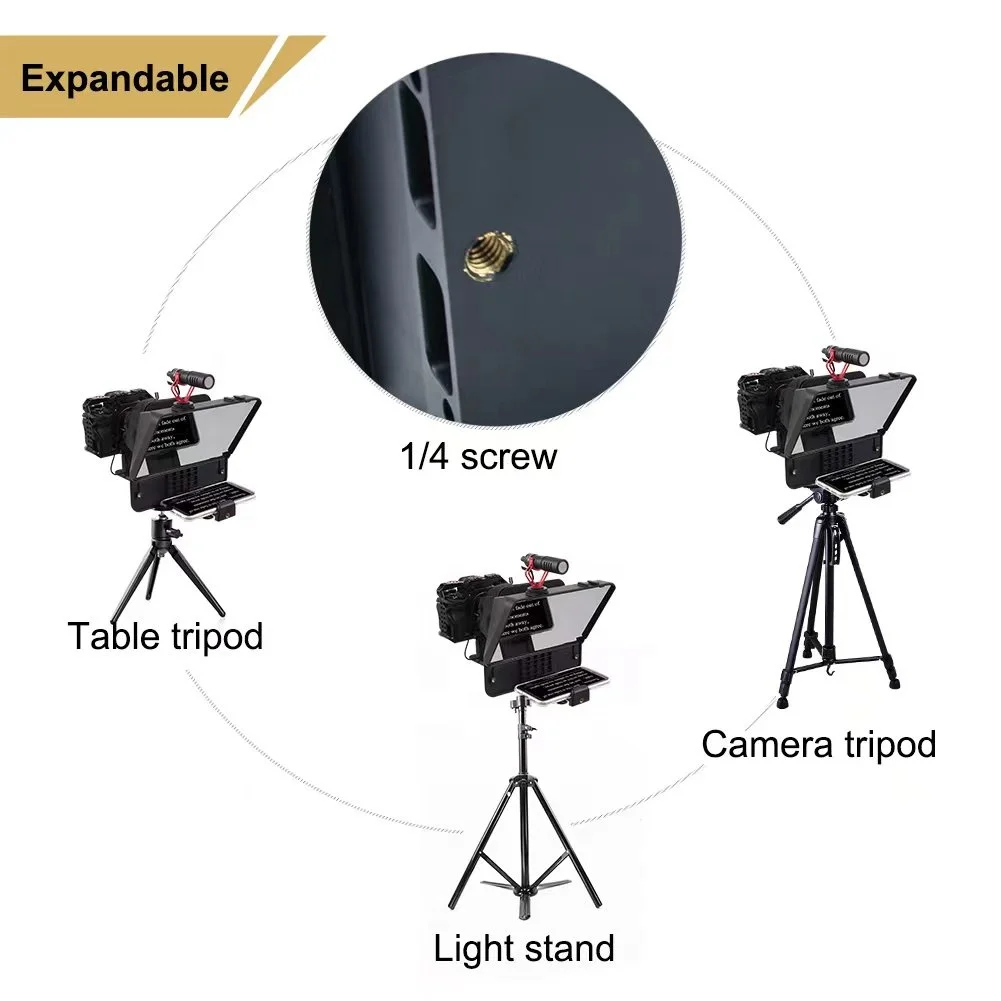 Phone and DSLR Recording Mini Teleprompter Portable Inscriber Mobile Teleprompter Artifact Video With Remote Control