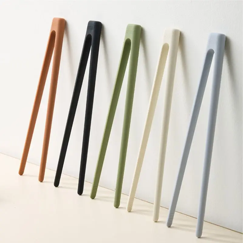 11in Extended Barbecue Tongs Kitchen Fried Steak Food Bread Silicone Clamp Non-Stick Anti-burn SIlicone Grill Tongs for Baking