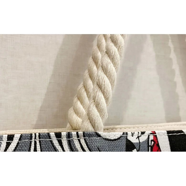 High Quality Reusable Large Canvas Shopping Tote Bag with Zipper Japanese Style Cotton Canvas Tote Bags