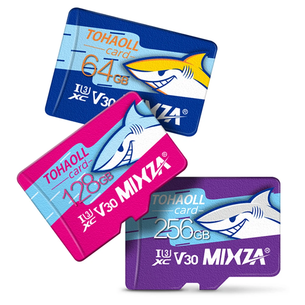 MIXZA Original Shark Serial Micro TF Memory Card 128GB Memoria Kart Class 10 U1 Flash Memory Card For Camera CCTV Phone Tablet