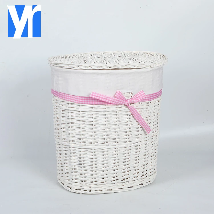Wholesale handmade wicker rattan laundry basket for kids in stock oval  customize ECO-friendly