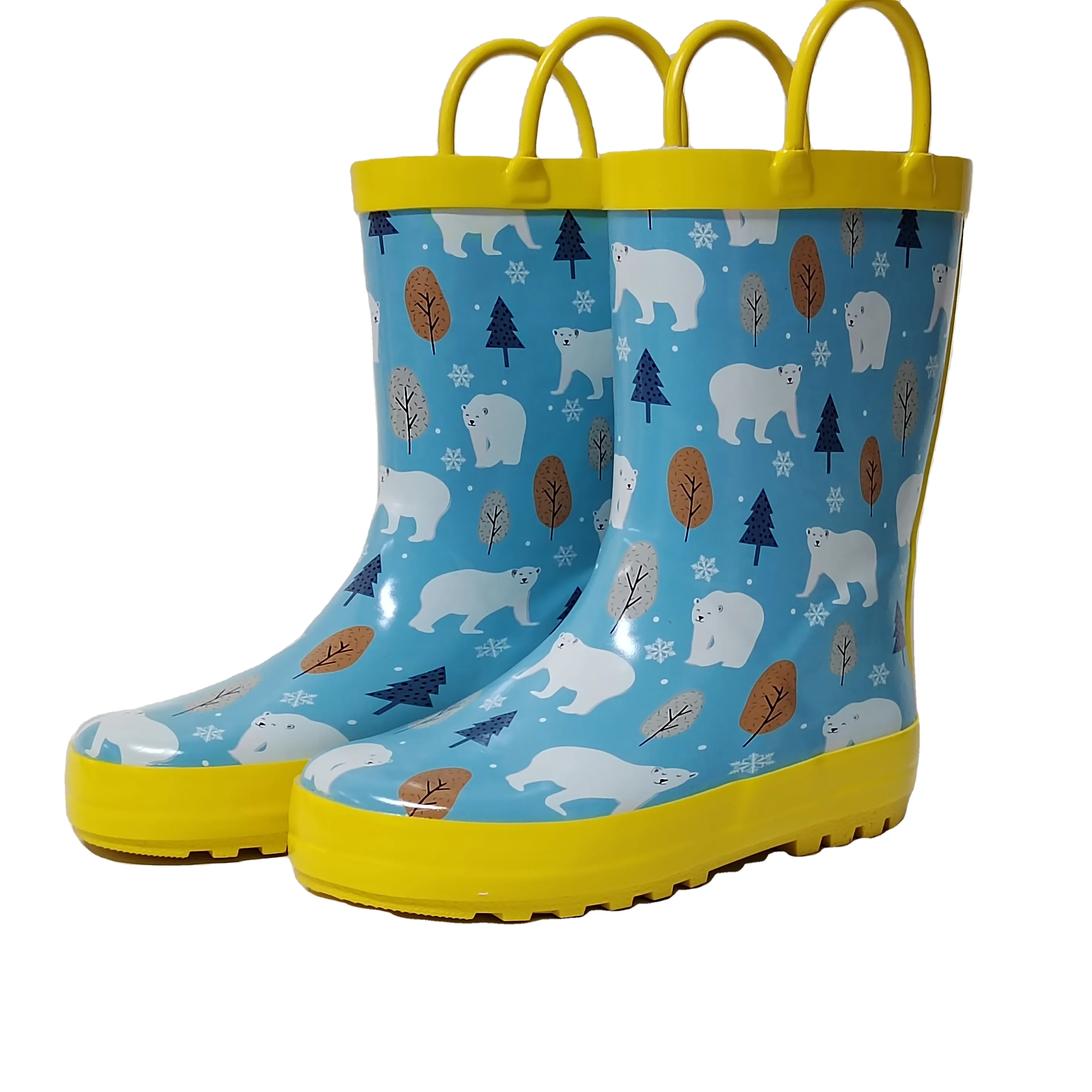 bear printed gumboots for children