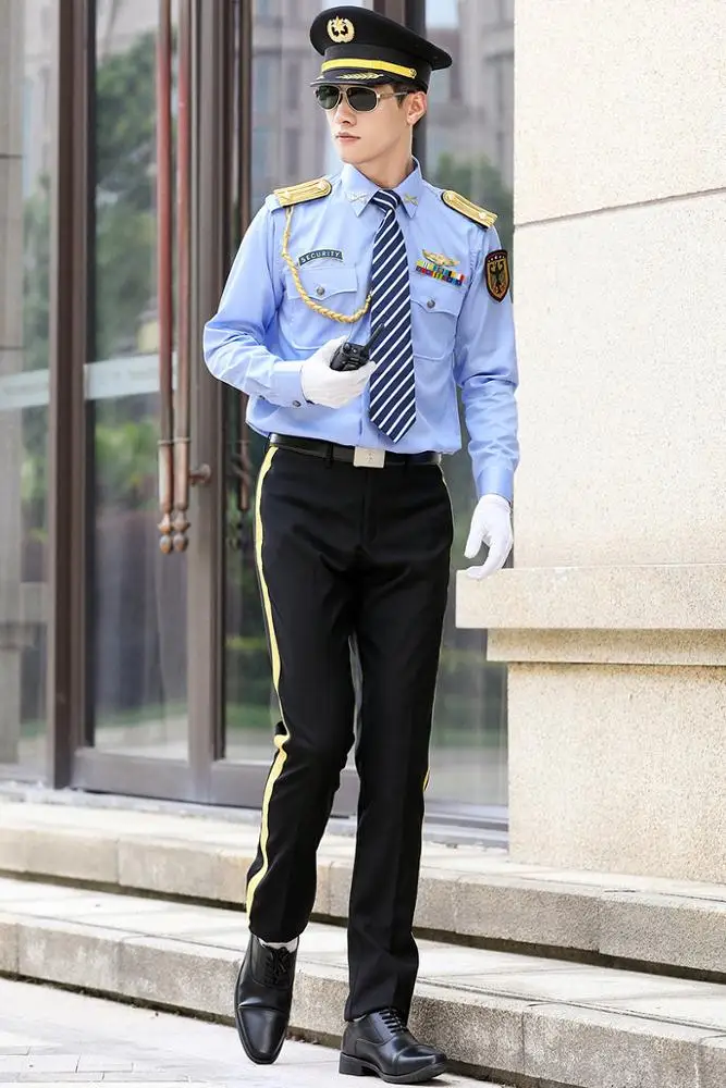 С длинными рукавами; Блуза для школьной формы охранник униформа для мужчин