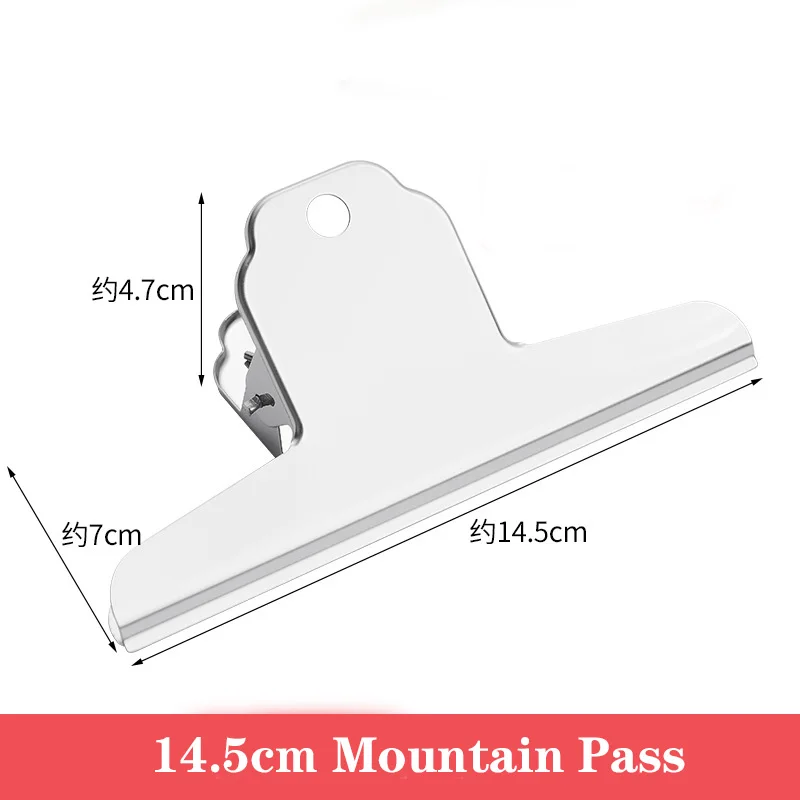 Large Strong Metal Iron Bag Clip Stationery Folder with Sub Mountain Shaped Butterfly Painting Board for Sealing Bags