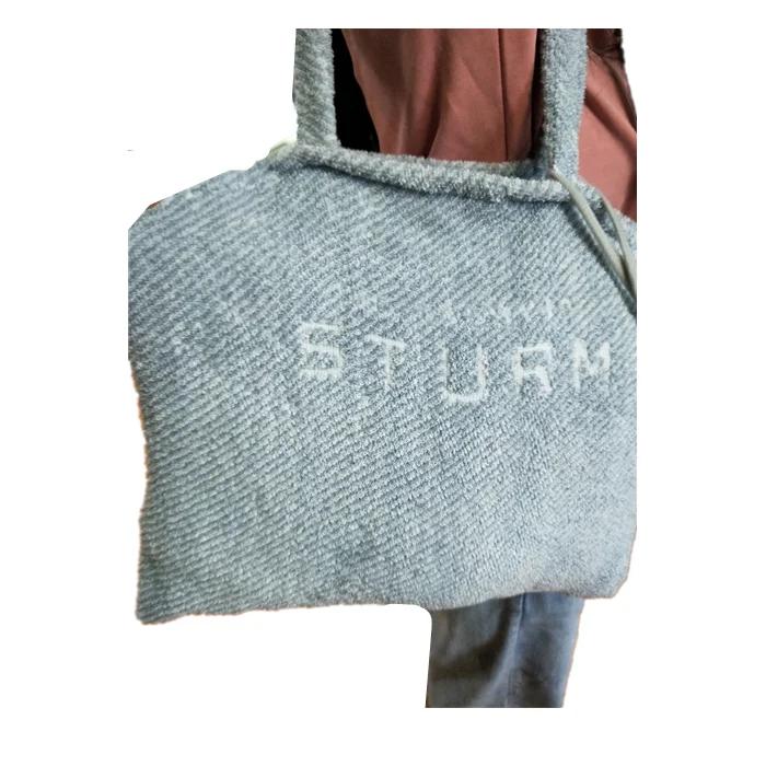 Оптовая продажа, 100% хлопок, логотип под заказ, складная махровая ткань, пляжная сумка для полотенец, женское пляжное полотенце