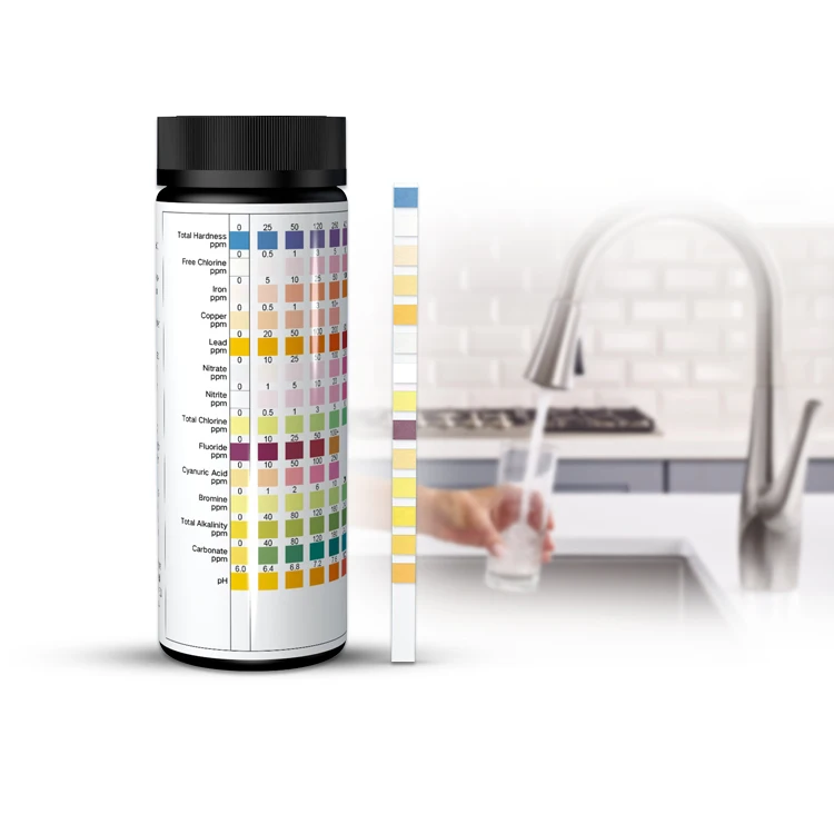 14-in-1 Precise Drinking Water Test Strips for Swimming Pools Chlorine Analyzer for Drinking Water Essential Pool Accessories