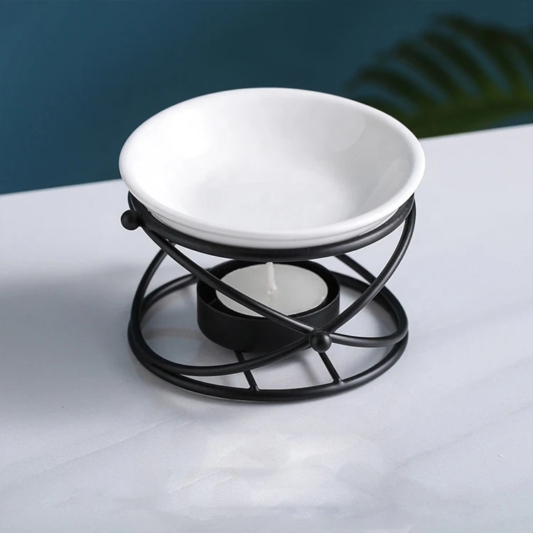 Wax Melt Candle Burner Diffuser Exquisite Gifts Ceramic Tray Plating Metal Oil Burners