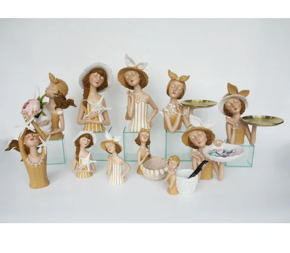 Wholesale custom home Decoration resin decor gifts for girls young girls room decoration girl fairy tray figurines statues