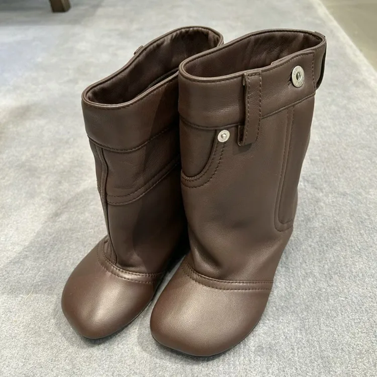 XZR Customize Logo Ladies Flat Boots Wider Ankle Leg Pockets Breathable Anti-Slippery Leather Desert Shoes Women Girls