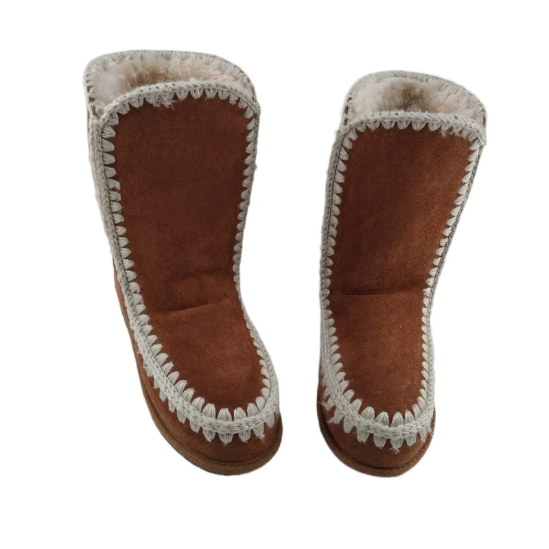 2021 New Fashion Women White Fur Boots Outside Ankle & Bootie Winter Fur Snow Boots