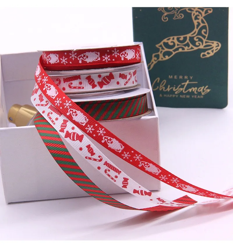 Wholesale merry christmas decoration ribbon gift box flower packing ribbon