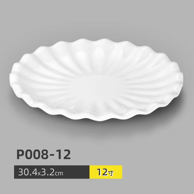 Commercial novelty custom 10inch white chinese melamine plates for Home restaurant