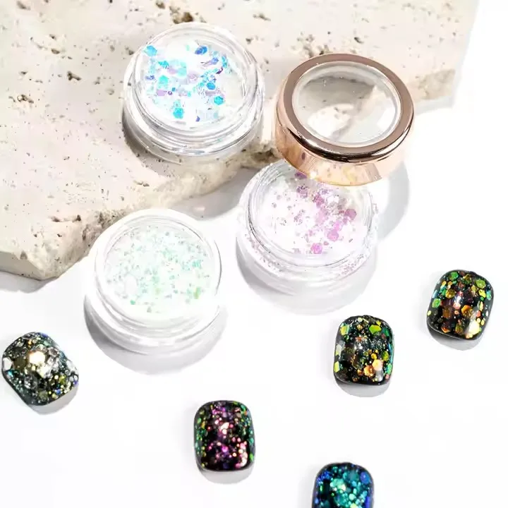 2022 New Best Sell 8 Colors Aurora Ice Nail Art Flakes Glitter Sequins Of Nail Art Decoration Nail Pigment Flakes
