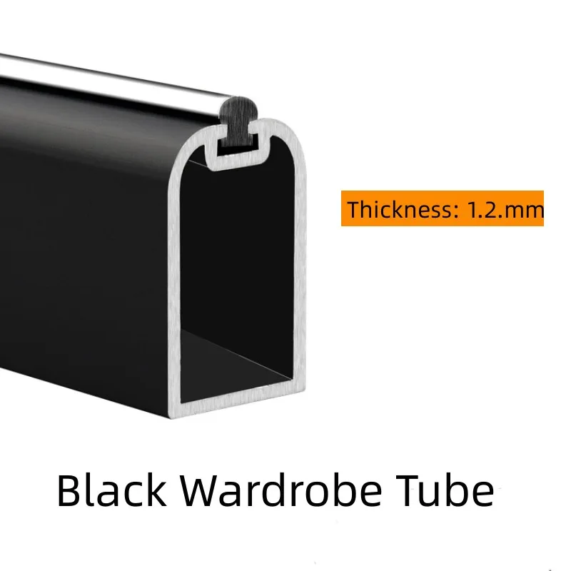 Heavy Duty Aluminium Wardrobe Tub Accessories Clothes Hanging  Rod Round and Oval Closet Rod with Bracket