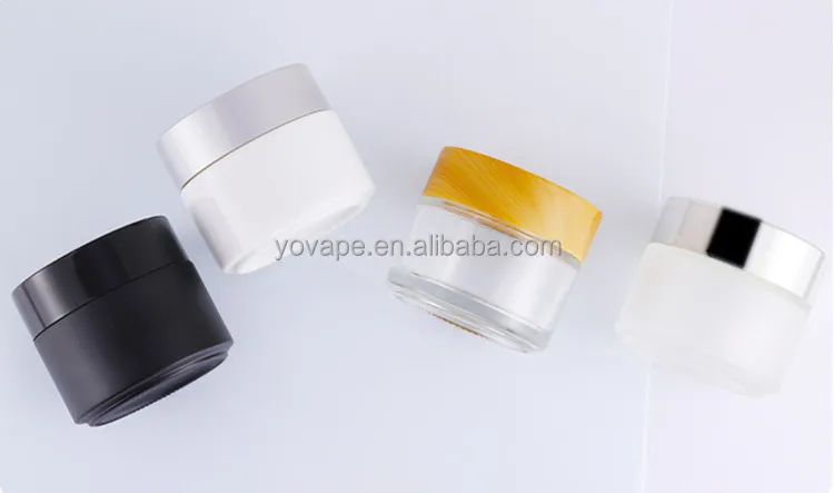 Exclusive airtight round lid container 5g 10g 15g 20g 30g 50g 100g 5 30 g 50 ml matte black cosmetic cream glass jar storage
