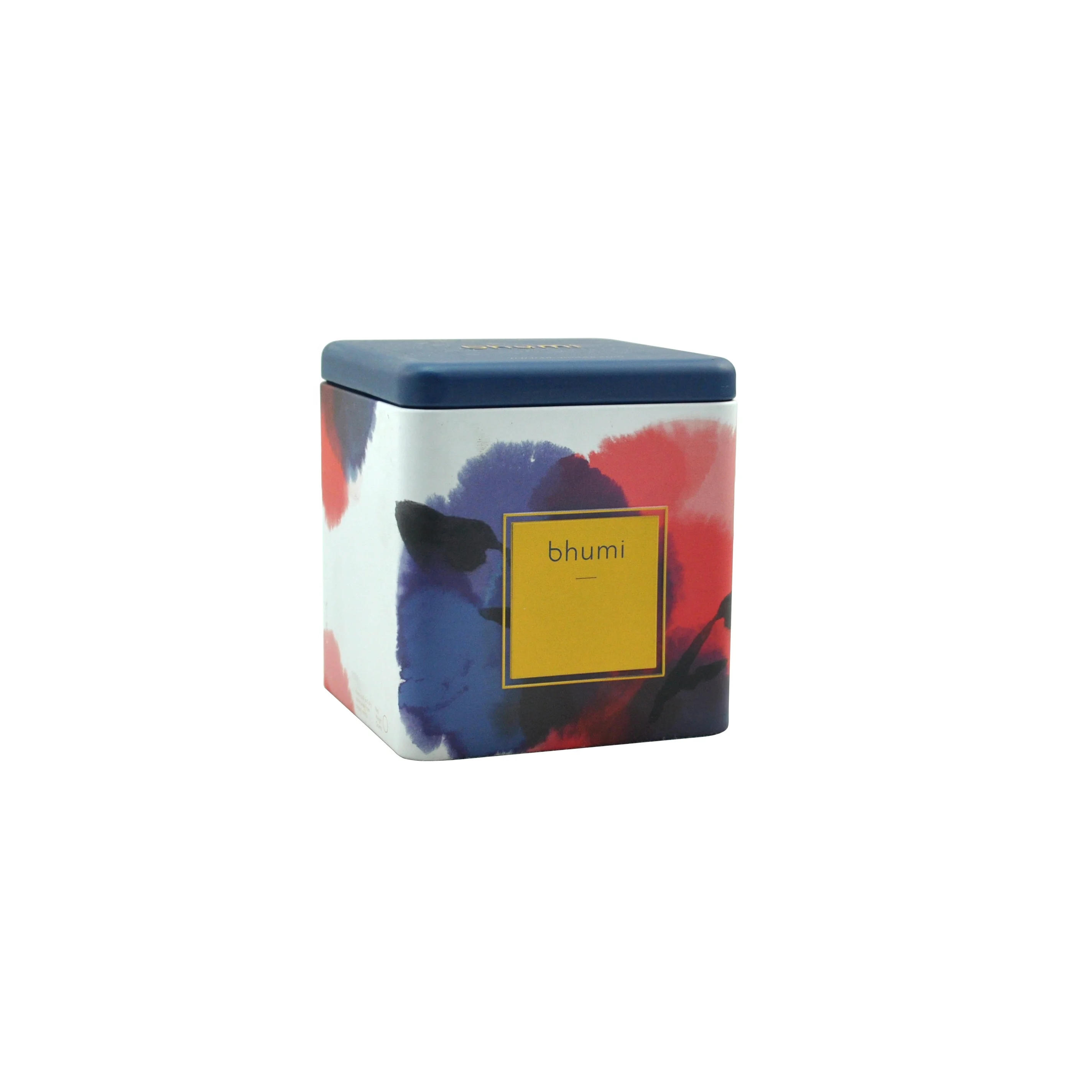 
Custom size printed saffron packaging aluminium tin tea cans in square 