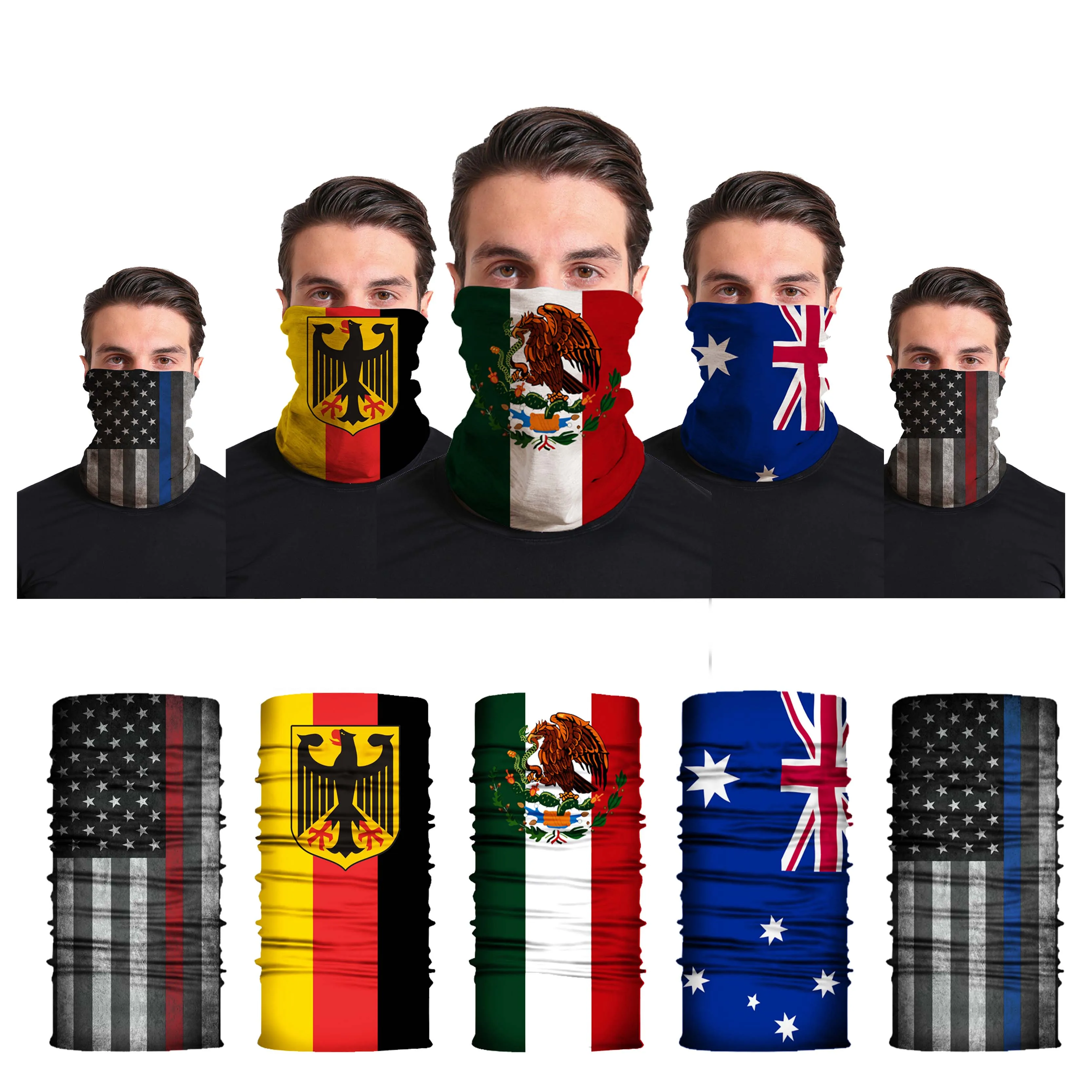 
Головной убор, маска для лица, Пылезащитная маска, бандана с индивидуальным логотипом, бандана с флагом, защитные бафы для лица 