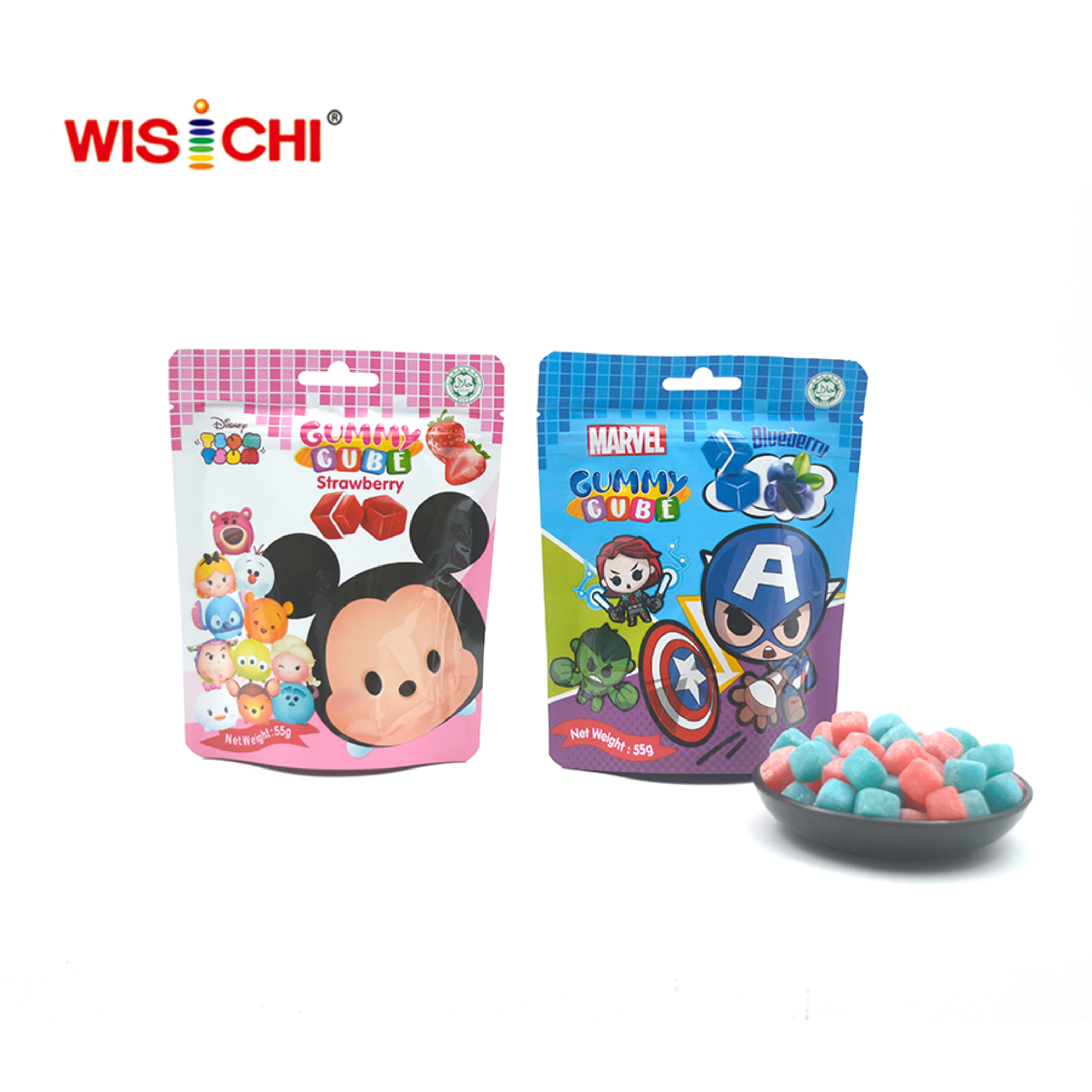 Free sample OEM sugar coating gummy jelly filled sweets soft candy halal customized with lovely package