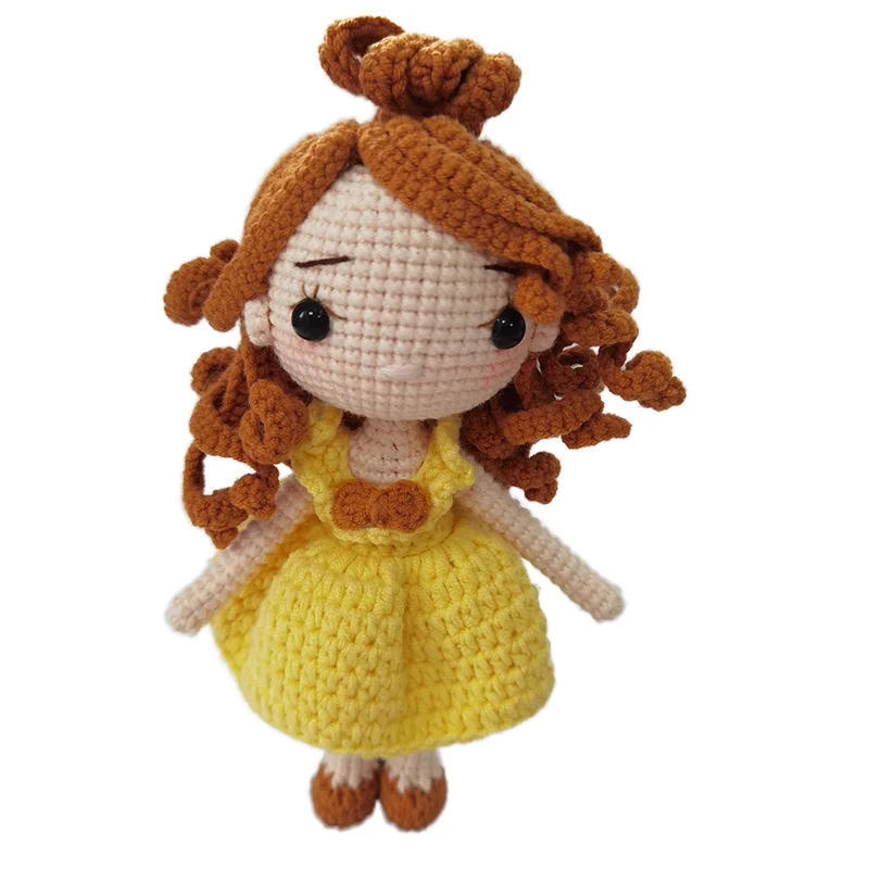 17-21cm Handmade Crochet Princess Dolls Custom Unisex Toy Stuffed with Modeling for Christmas Gift