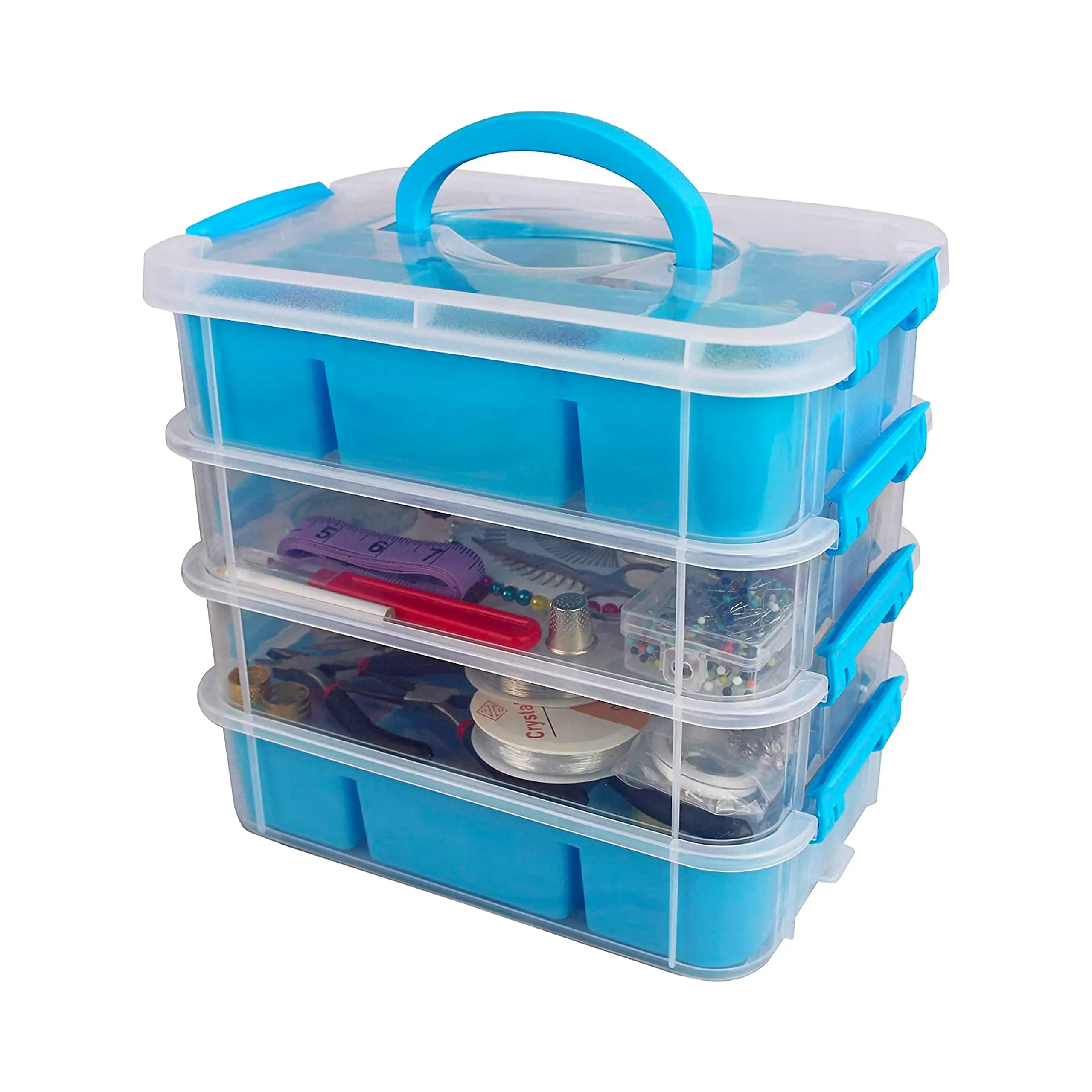 Multi-Compartment Craft Storage Organizer Box with Dividers Perfect for Arts Beads Sewing Supplies and Jewelry Making