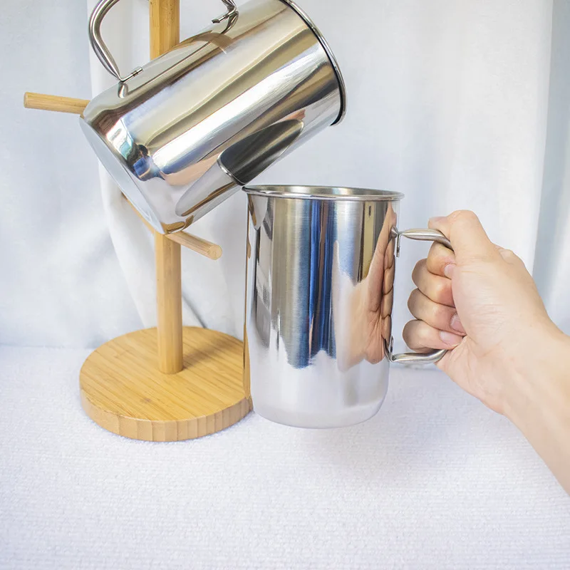 Single Wall Party Stainless Steel Disposable Beer Mug Stein Tankard 1000ML/ 1 Liter, Metal Cups For Drinking Outdoors