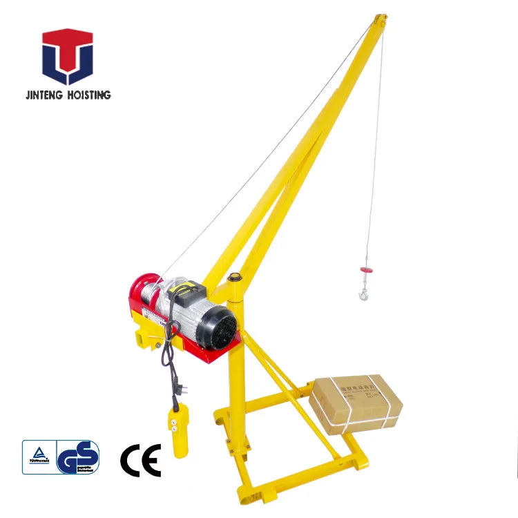Мини-кран Davit Jinteng 100 кг 12-25 м наружный торговый кран подъемник двигателя для подъема пищи 220 В