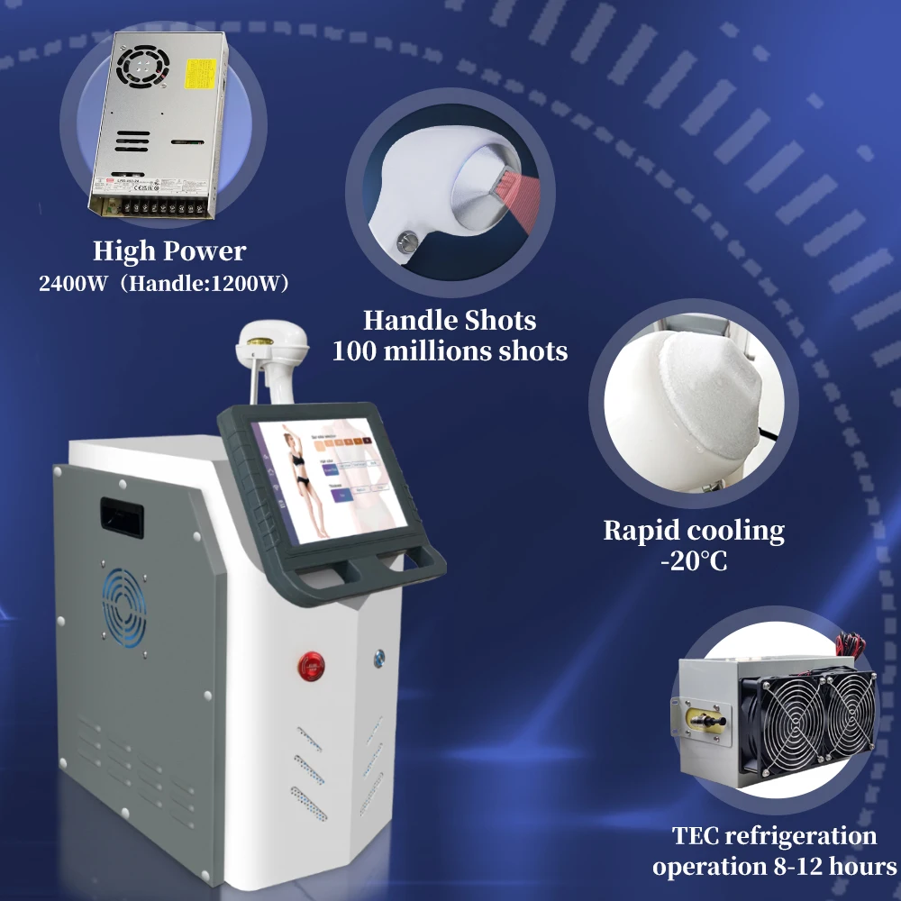 2024 newest high power diode laser 808 nm ice plat smart diode laser hair removal bars beauty machine