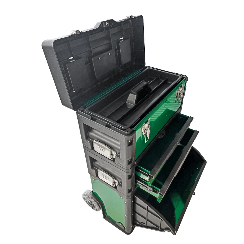Roller Cabinet 4 Drawers Tool Chest Tool Box Trolley In Green