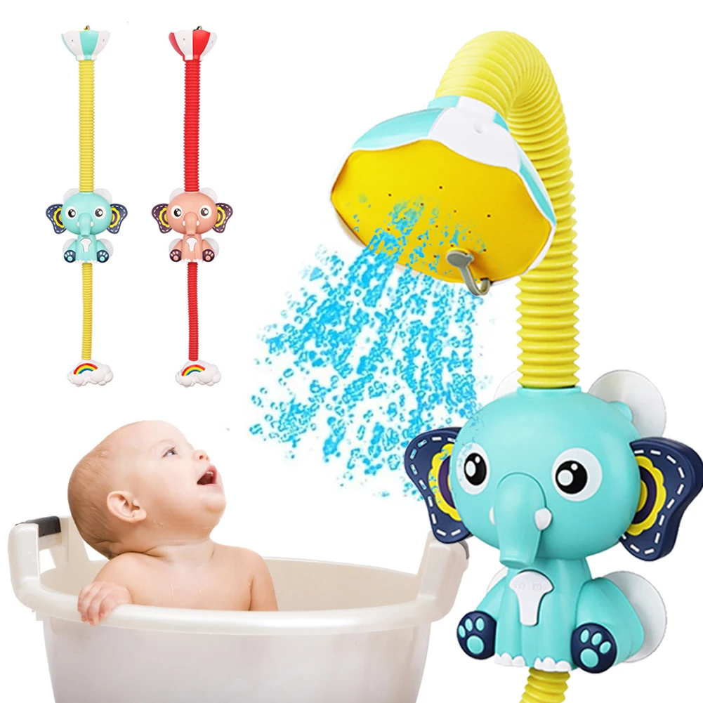 
Children Electric Durable Bath Toys Kids Shower Head Spout Rinser Elephant Water Pump Baby Water Shower Bath Toys 