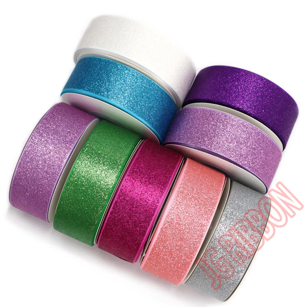 
1.5 inch 38mm soft glitter grosgrain satin ribbon for wedding decoration 