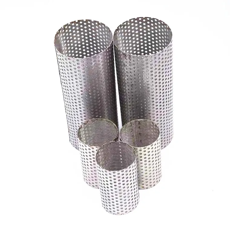 Wholesale  Metal Stainless Steel Perforated Wire Mesh Cylinder Filter tube