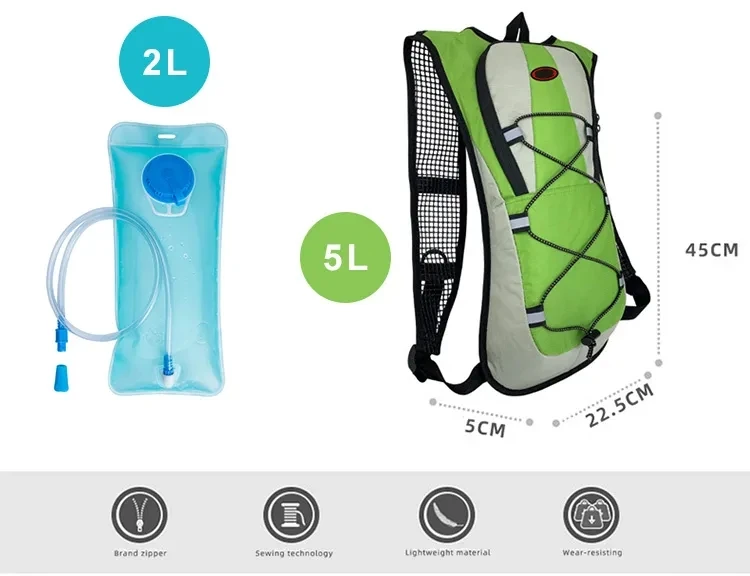 2023 Running Cycling Hydration Pack Backpack 5L Fashion Camping Water Bladder Camel Hiking Bag